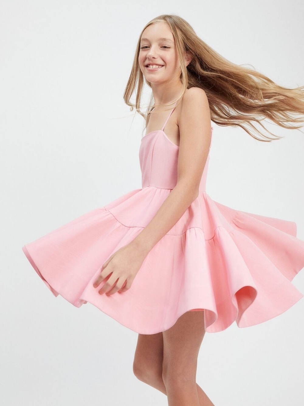 Bardot Junior Girls' Charlotte Square Neck Mini Dress in Bliss Pink Size 8